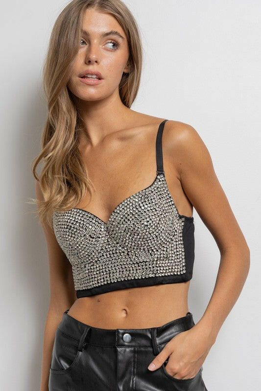 Rhinestone Bustier Top