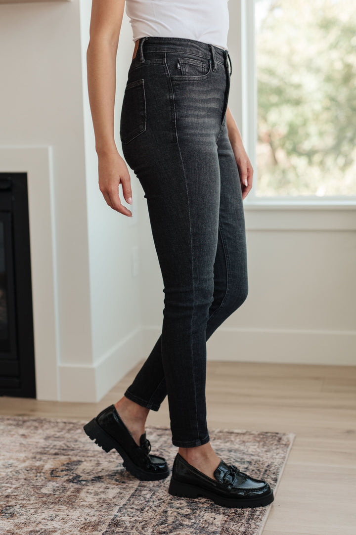 Octavia High Rise Control Top Skinny Jeans in Washed Black-Jeans-Krush Kandy, Women's Online Fashion Boutique Located in Phoenix, Arizona (Scottsdale Area)