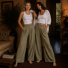 ODDI Cotton Gauze Wide Leg Pants