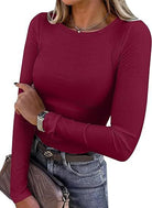Basic Everyday Ribbed Long Sleeve Top-Long Sleeve Tops-Krush Kandy, Women's Online Fashion Boutique Located in Phoenix, Arizona (Scottsdale Area)