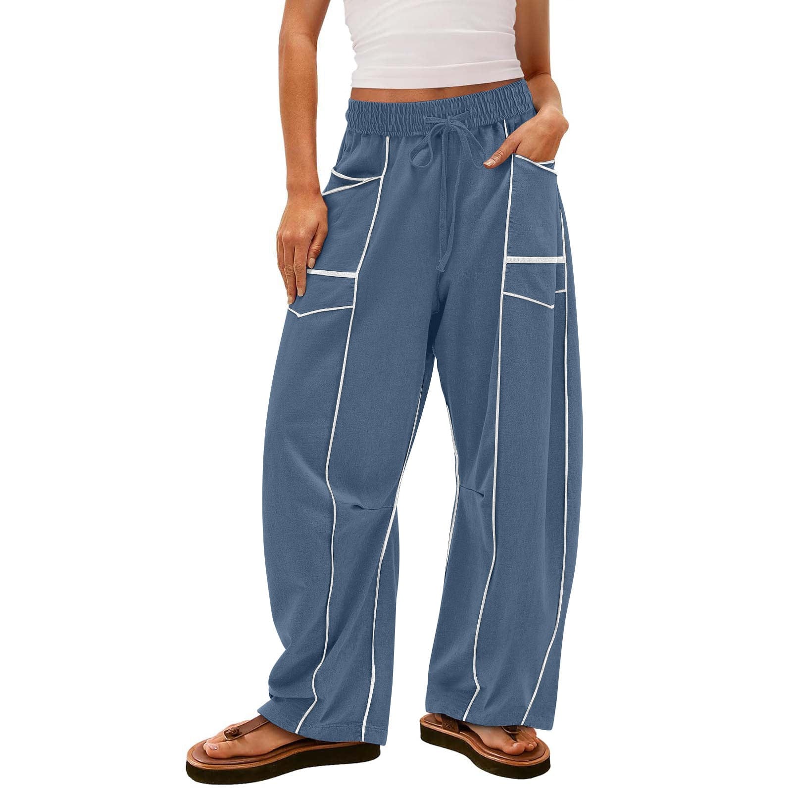 Luxe Contrast Stitching Wide Leg Pants-Pants-Krush Kandy, Women's Online Fashion Boutique Located in Phoenix, Arizona (Scottsdale Area)