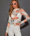 Delicate Floral Mesh Long Sleeve Top-Long Sleeve Tops-Krush Kandy, Women's Online Fashion Boutique Located in Phoenix, Arizona (Scottsdale Area)