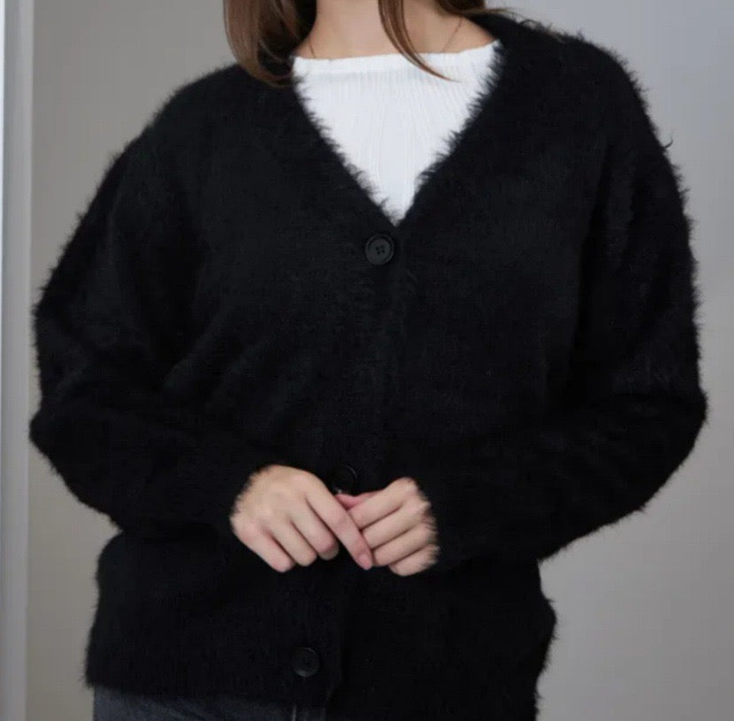 Luxe Soft Fuzzy Button Cardigan-Cardigans-Krush Kandy, Women's Online Fashion Boutique Located in Phoenix, Arizona (Scottsdale Area)