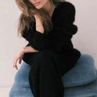 Luxe Soft Fuzzy Button Cardigan-Cardigans-Krush Kandy, Women's Online Fashion Boutique Located in Phoenix, Arizona (Scottsdale Area)