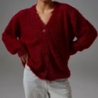 Luxe Soft Fuzzy Button Cardigan-Cardigans-Krush Kandy, Women's Online Fashion Boutique Located in Phoenix, Arizona (Scottsdale Area)