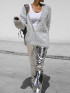 Luxe Soft Fuzzy Button Cardigan-Cardigans-Krush Kandy, Women's Online Fashion Boutique Located in Phoenix, Arizona (Scottsdale Area)