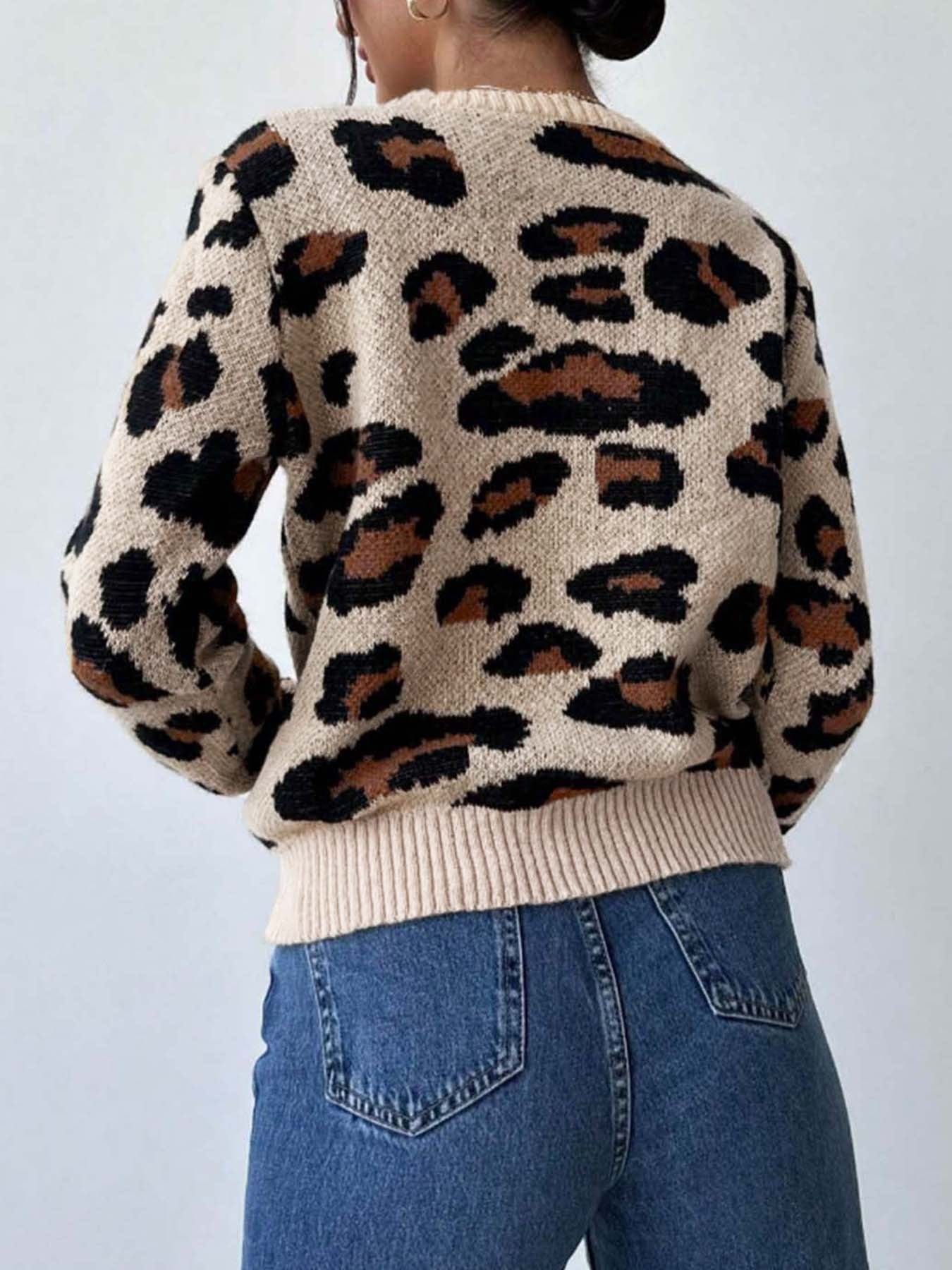 Leopard Luxe Knit Sweater-Sweaters-Krush Kandy, Women's Online Fashion Boutique Located in Phoenix, Arizona (Scottsdale Area)