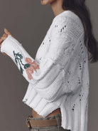 Floral Sleeve Knit Sweater-Sweaters-Krush Kandy, Women's Online Fashion Boutique Located in Phoenix, Arizona (Scottsdale Area)