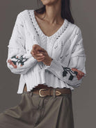 Floral Sleeve Knit Sweater-Sweaters-Krush Kandy, Women's Online Fashion Boutique Located in Phoenix, Arizona (Scottsdale Area)