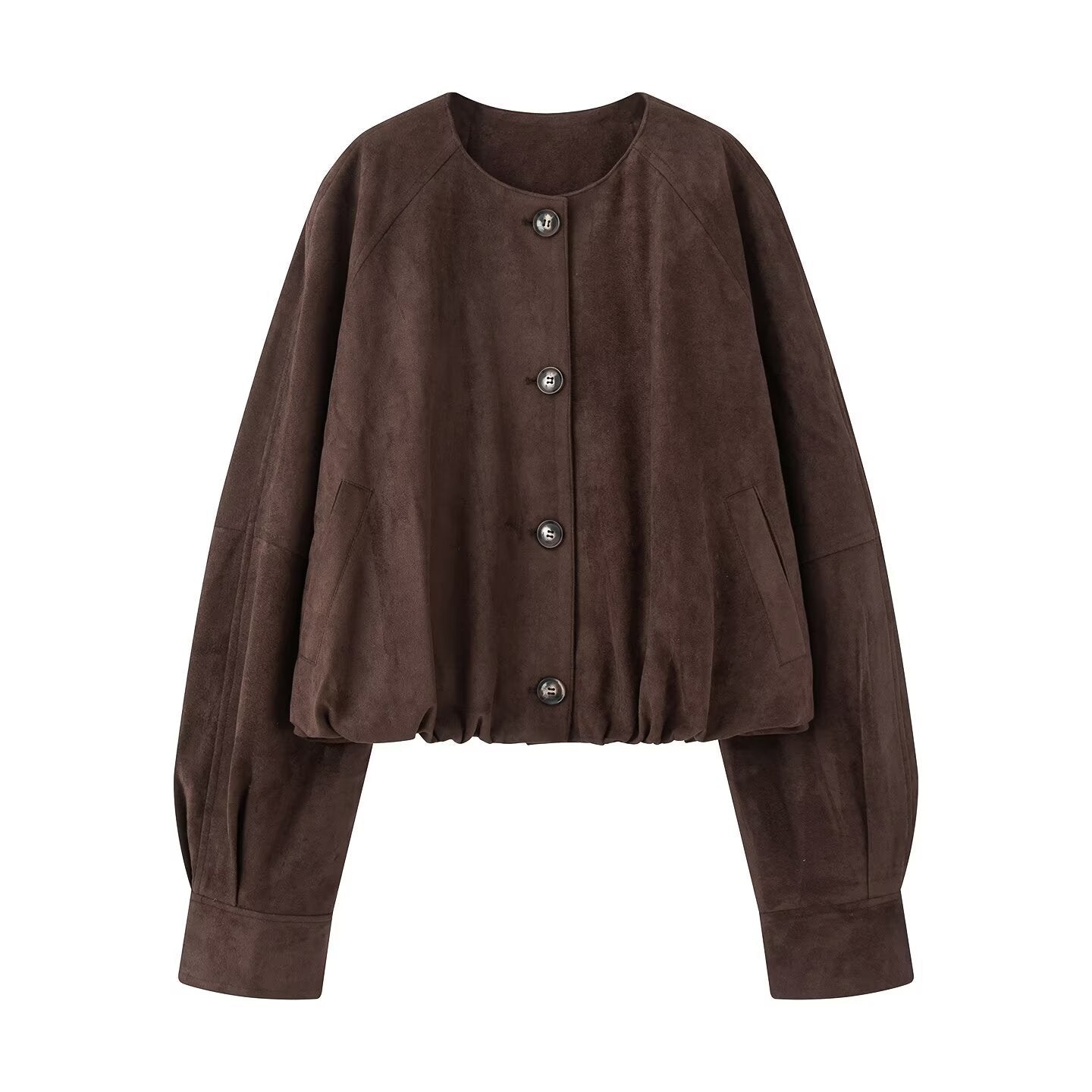 Casual Chic Ruched Faux Suede Jacket-Jacket-Krush Kandy, Women's Online Fashion Boutique Located in Phoenix, Arizona (Scottsdale Area)