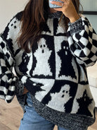 Check Me Boo Ghost Sweater-Sweater-Krush Kandy, Women's Online Fashion Boutique Located in Phoenix, Arizona (Scottsdale Area)