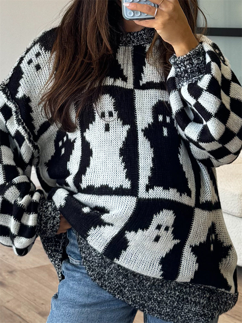 Check Me Boo Ghost Sweater-Sweater-Krush Kandy, Women's Online Fashion Boutique Located in Phoenix, Arizona (Scottsdale Area)