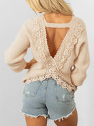 Long Sleeve Cutout Sweater-Sweaters-Krush Kandy, Women's Online Fashion Boutique Located in Phoenix, Arizona (Scottsdale Area)