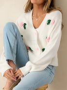 Wish You Roses Knit Cardigan-Cardigans-Krush Kandy, Women's Online Fashion Boutique Located in Phoenix, Arizona (Scottsdale Area)