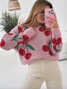 Cherry On Top Luxe Ribbed Sweater-Sweaters-Krush Kandy, Women's Online Fashion Boutique Located in Phoenix, Arizona (Scottsdale Area)