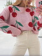Cherry On Top Luxe Ribbed Sweater-Sweaters-Krush Kandy, Women's Online Fashion Boutique Located in Phoenix, Arizona (Scottsdale Area)