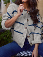 Relaxed Stripe Cardigan-Cardigan-Krush Kandy, Women's Online Fashion Boutique Located in Phoenix, Arizona (Scottsdale Area)