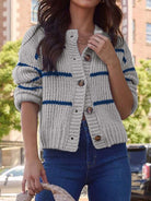Relaxed Stripe Cardigan-Cardigan-Krush Kandy, Women's Online Fashion Boutique Located in Phoenix, Arizona (Scottsdale Area)