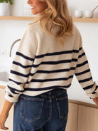 Warm Wishes Stripe Long Sleeve Sweater-Sweaters-Krush Kandy, Women's Online Fashion Boutique Located in Phoenix, Arizona (Scottsdale Area)