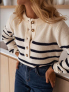 Warm Wishes Stripe Long Sleeve Sweater-Sweaters-Krush Kandy, Women's Online Fashion Boutique Located in Phoenix, Arizona (Scottsdale Area)
