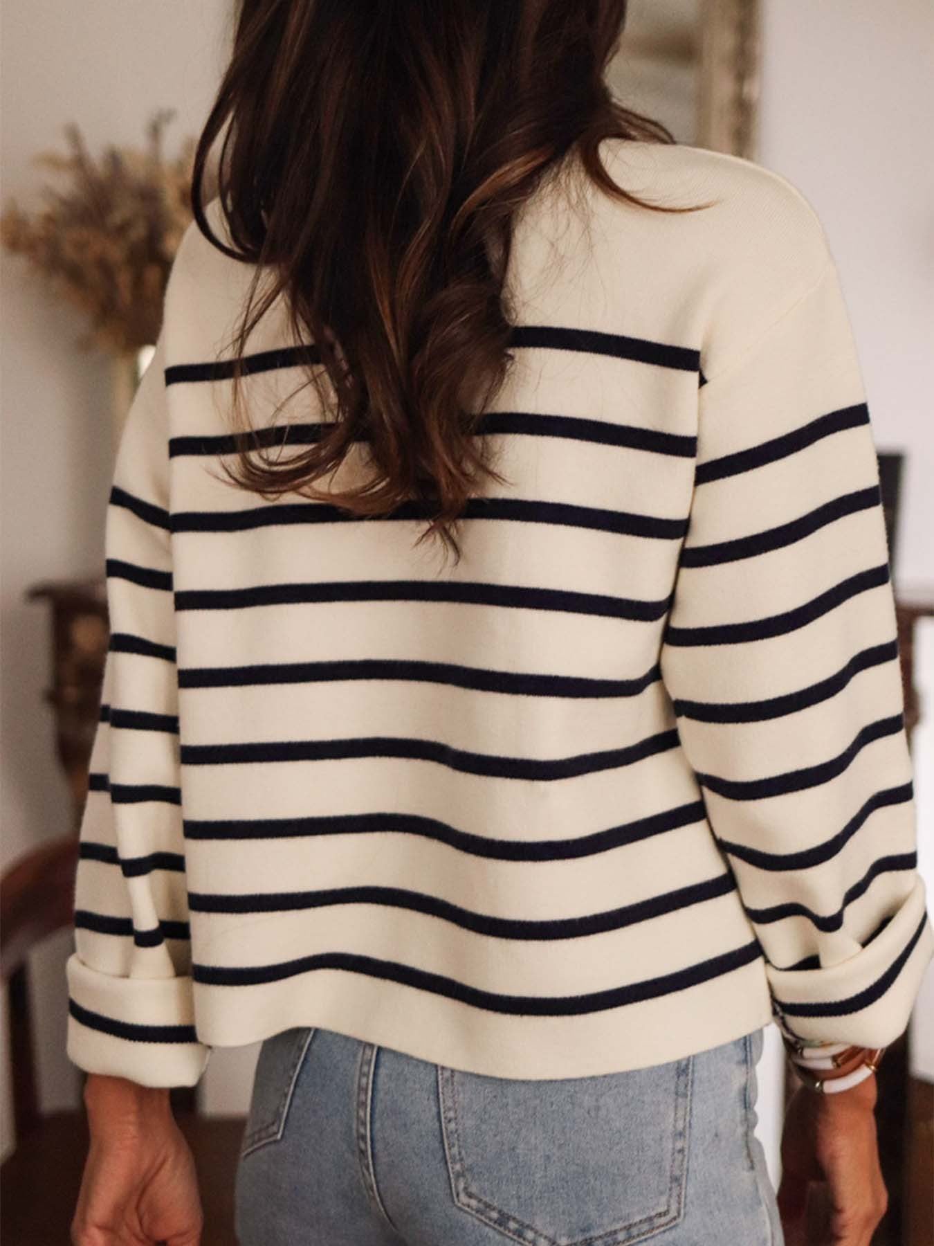 Luxurious Stripe Button Cardigan-Cardigan-Krush Kandy, Women's Online Fashion Boutique Located in Phoenix, Arizona (Scottsdale Area)