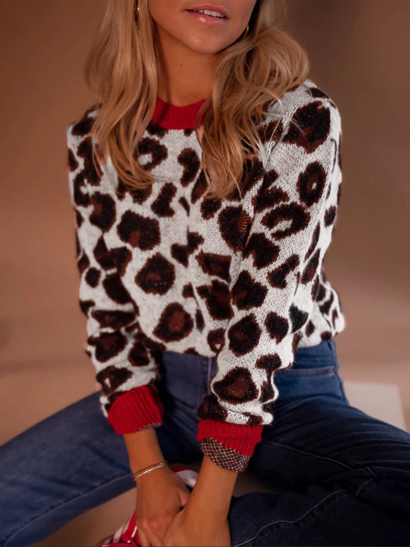 It Girl Leopard Contrast Sweater-Sweaters-Krush Kandy, Women's Online Fashion Boutique Located in Phoenix, Arizona (Scottsdale Area)