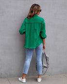 Frayed Denim Pocket Shirt Jacket-Jackets-Krush Kandy, Women's Online Fashion Boutique Located in Phoenix, Arizona (Scottsdale Area)