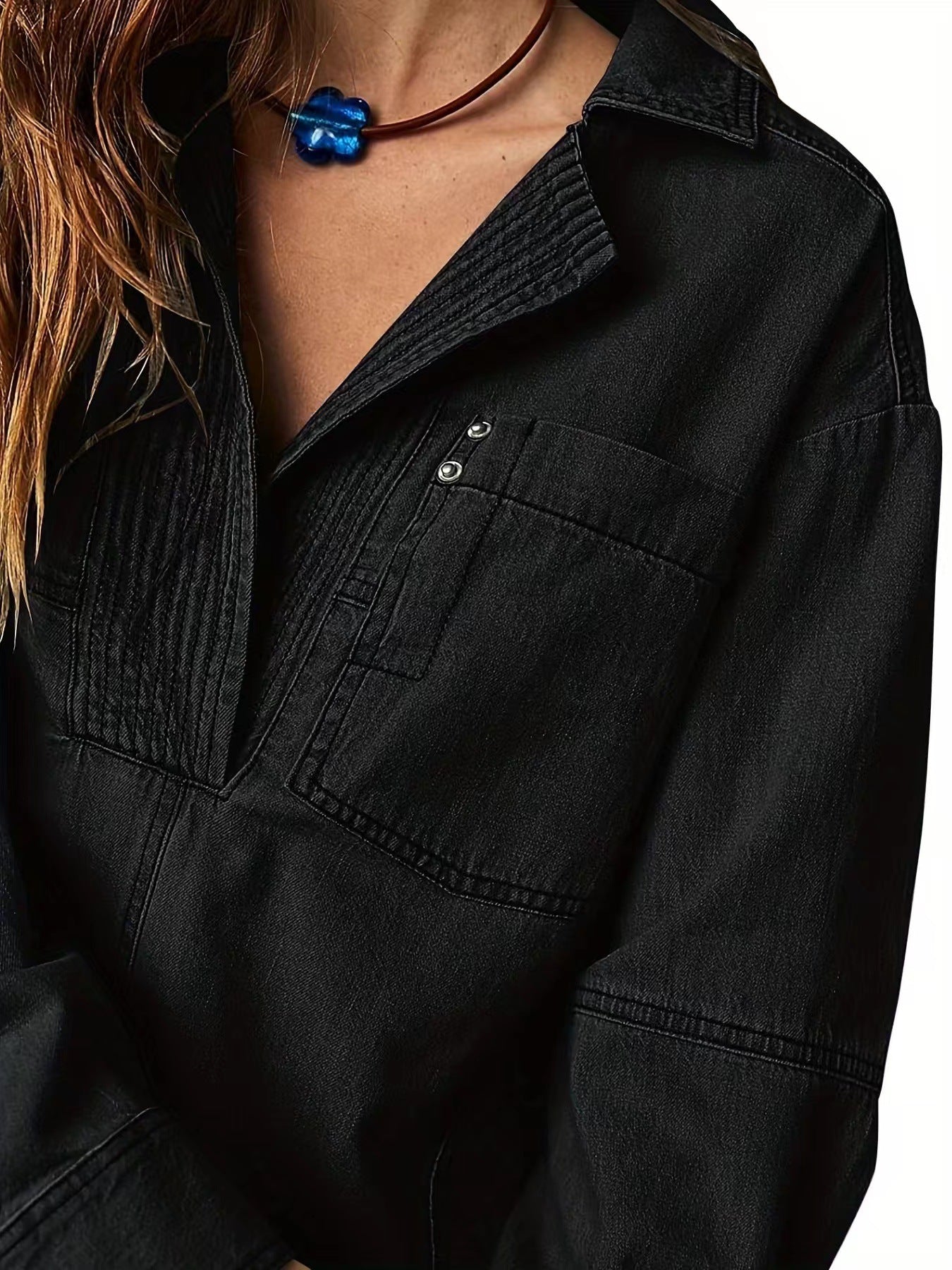 Rodeo Muse Denim Long Sleeve Top-Long Sleeve Tops-Krush Kandy, Women's Online Fashion Boutique Located in Phoenix, Arizona (Scottsdale Area)