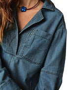 Rodeo Muse Denim Long Sleeve Top-Long Sleeve Tops-Krush Kandy, Women's Online Fashion Boutique Located in Phoenix, Arizona (Scottsdale Area)