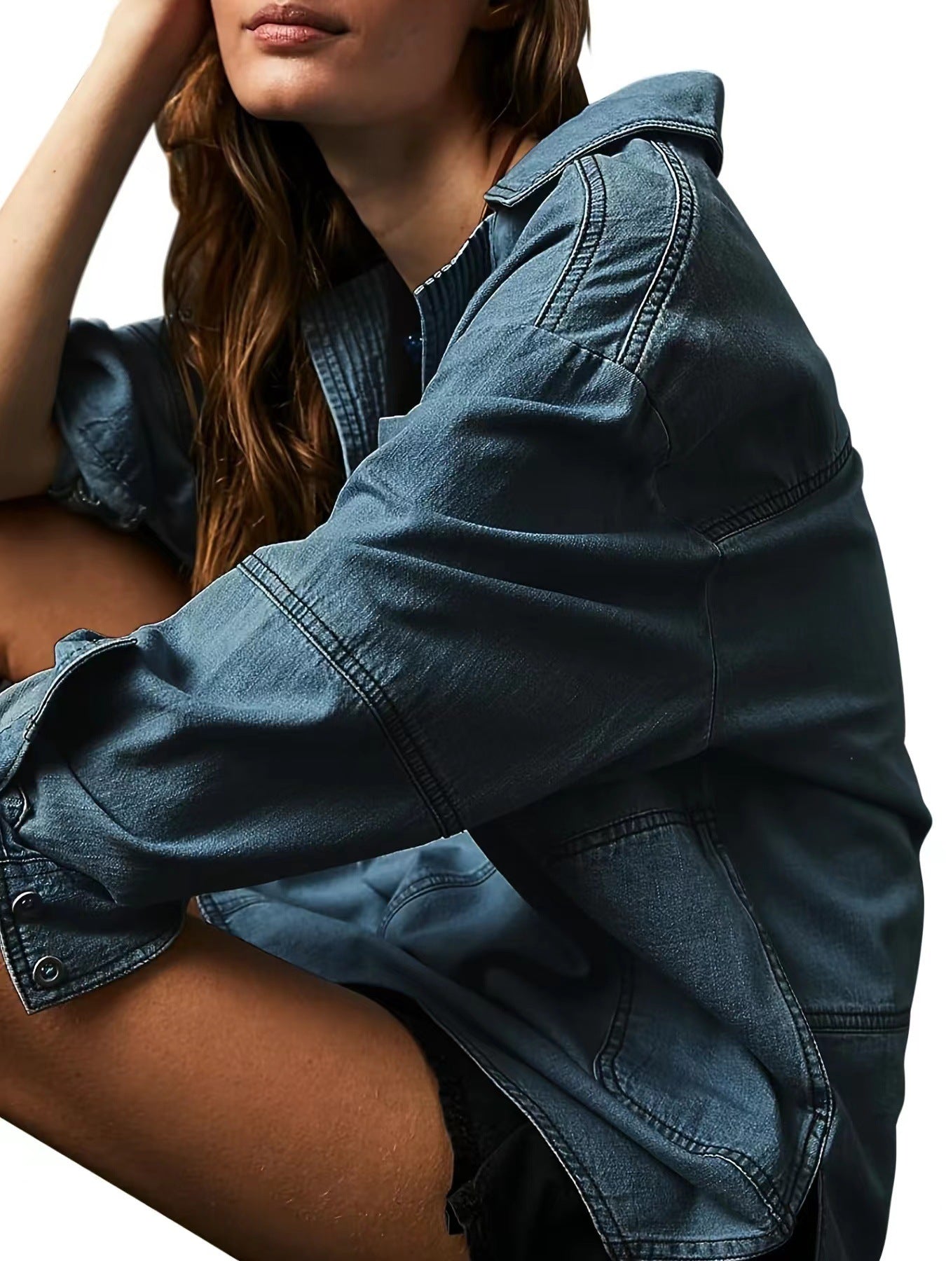 Rodeo Muse Denim Long Sleeve Top-Long Sleeve Tops-Krush Kandy, Women's Online Fashion Boutique Located in Phoenix, Arizona (Scottsdale Area)