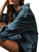 Rodeo Muse Denim Long Sleeve Top-Long Sleeve Tops-Krush Kandy, Women's Online Fashion Boutique Located in Phoenix, Arizona (Scottsdale Area)