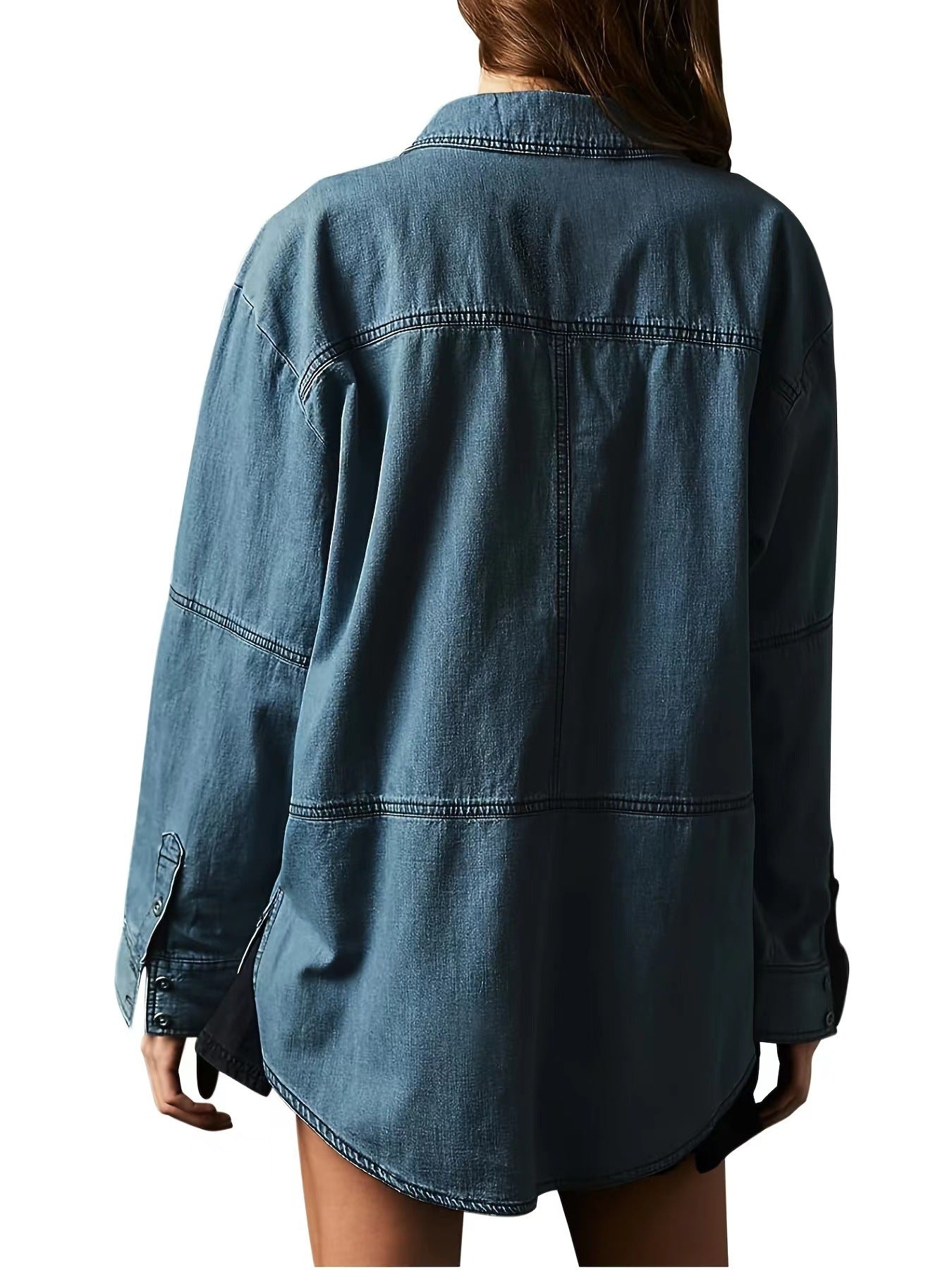 Rodeo Muse Denim Long Sleeve Top-Long Sleeve Tops-Krush Kandy, Women's Online Fashion Boutique Located in Phoenix, Arizona (Scottsdale Area)