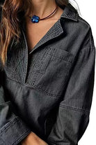 Rodeo Muse Denim Long Sleeve Top-Long Sleeve Tops-Krush Kandy, Women's Online Fashion Boutique Located in Phoenix, Arizona (Scottsdale Area)