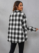 Fall Vibes Only Long Sleeve Plaid Flannel-Long Sleeve Tops-Krush Kandy, Women's Online Fashion Boutique Located in Phoenix, Arizona (Scottsdale Area)