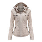 Faux Leather Hooded Zip-Up Jacket-Jackets-Krush Kandy, Women's Online Fashion Boutique Located in Phoenix, Arizona (Scottsdale Area)