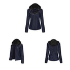 Faux Leather Hooded Zip-Up Jacket-Jackets-Krush Kandy, Women's Online Fashion Boutique Located in Phoenix, Arizona (Scottsdale Area)