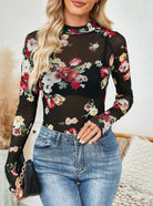 Sheer Floral Long Sleeve Top-Cardigan-Krush Kandy, Women's Online Fashion Boutique Located in Phoenix, Arizona (Scottsdale Area)