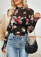 Sheer Floral Long Sleeve Top-Cardigan-Krush Kandy, Women's Online Fashion Boutique Located in Phoenix, Arizona (Scottsdale Area)