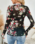 Sheer Floral Long Sleeve Top-Cardigan-Krush Kandy, Women's Online Fashion Boutique Located in Phoenix, Arizona (Scottsdale Area)