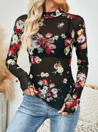 Sheer Floral Long Sleeve Top-Cardigan-Krush Kandy, Women's Online Fashion Boutique Located in Phoenix, Arizona (Scottsdale Area)