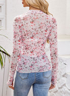 Sheer Floral Long Sleeve Top-Cardigan-Krush Kandy, Women's Online Fashion Boutique Located in Phoenix, Arizona (Scottsdale Area)