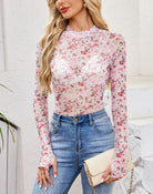 Sheer Floral Long Sleeve Top-Cardigan-Krush Kandy, Women's Online Fashion Boutique Located in Phoenix, Arizona (Scottsdale Area)