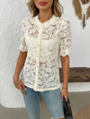 Picture Perfect Lace Button Up Blouse-Blouses-Krush Kandy, Women's Online Fashion Boutique Located in Phoenix, Arizona (Scottsdale Area)