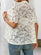 Picture Perfect Lace Button Up Blouse-Blouses-Krush Kandy, Women's Online Fashion Boutique Located in Phoenix, Arizona (Scottsdale Area)