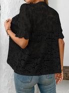 Picture Perfect Lace Button Up Blouse-Blouses-Krush Kandy, Women's Online Fashion Boutique Located in Phoenix, Arizona (Scottsdale Area)