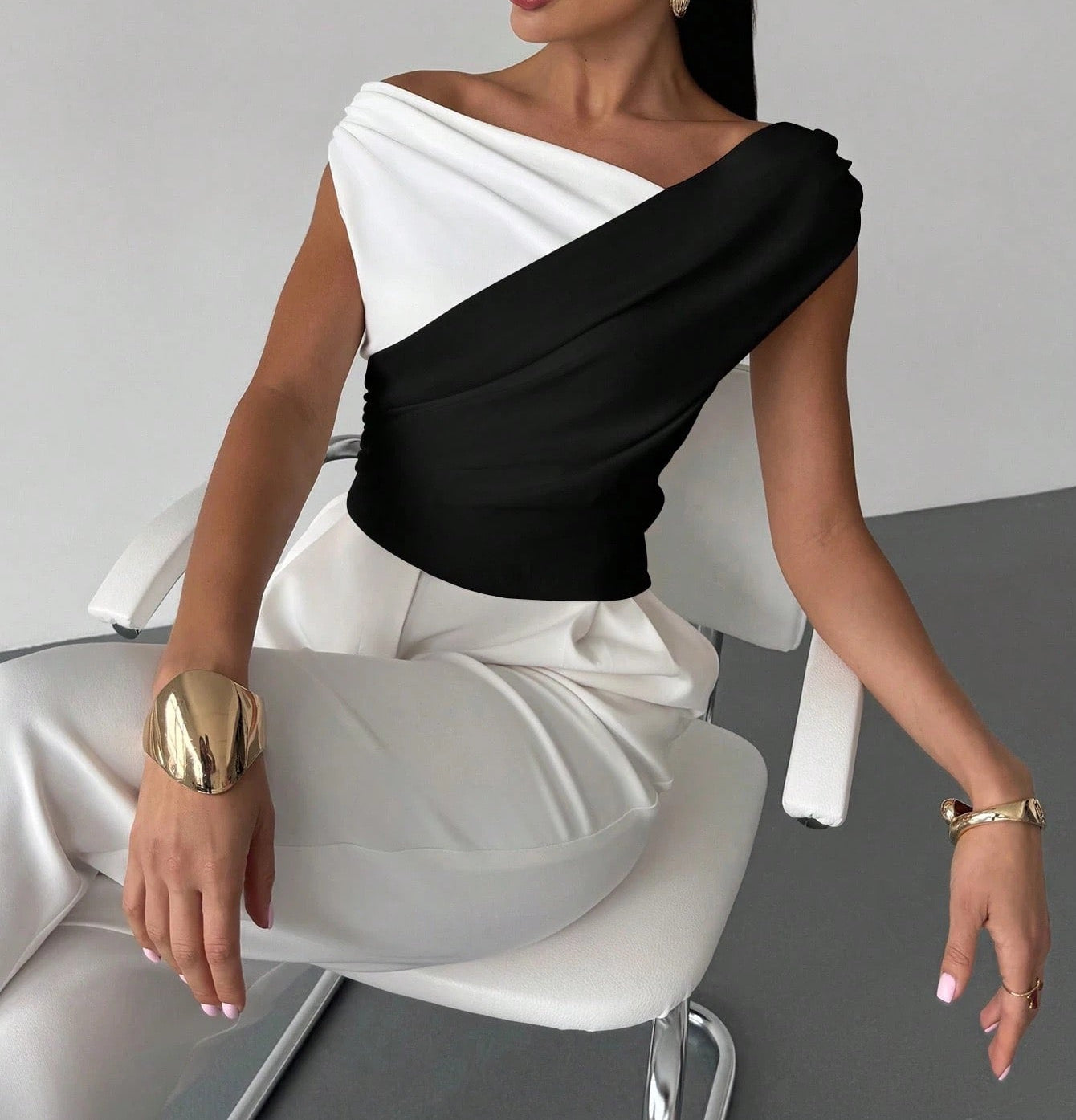 Yin & Yang Off The Shoulder Top-Tops-Krush Kandy, Women's Online Fashion Boutique Located in Phoenix, Arizona (Scottsdale Area)