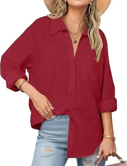 Let Loose Long Sleeve Blouse-Blouses-Krush Kandy, Women's Online Fashion Boutique Located in Phoenix, Arizona (Scottsdale Area)
