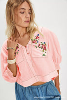 Floral Embroidered Blouse-Jacket-Krush Kandy, Women's Online Fashion Boutique Located in Phoenix, Arizona (Scottsdale Area)