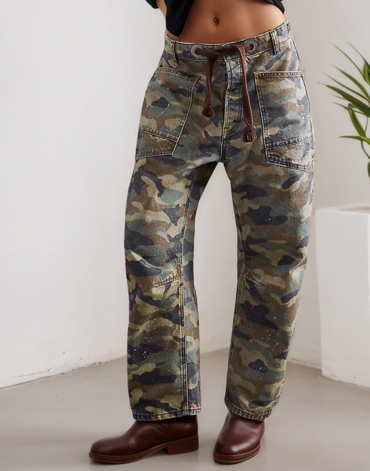 Drawstring Denim Pants-Pants-Krush Kandy, Women's Online Fashion Boutique Located in Phoenix, Arizona (Scottsdale Area)