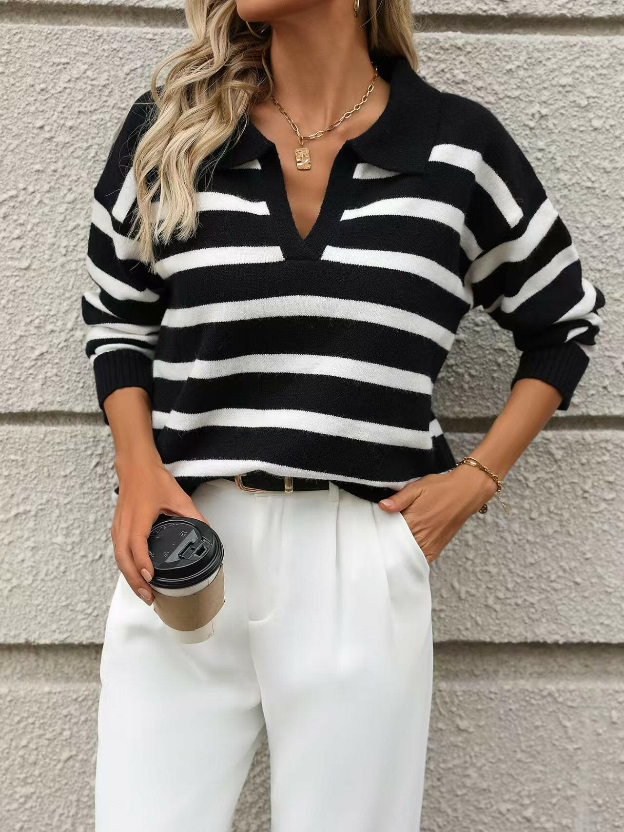 Coastal Stripes Knit Sweater-Sweaters-Krush Kandy, Women's Online Fashion Boutique Located in Phoenix, Arizona (Scottsdale Area)